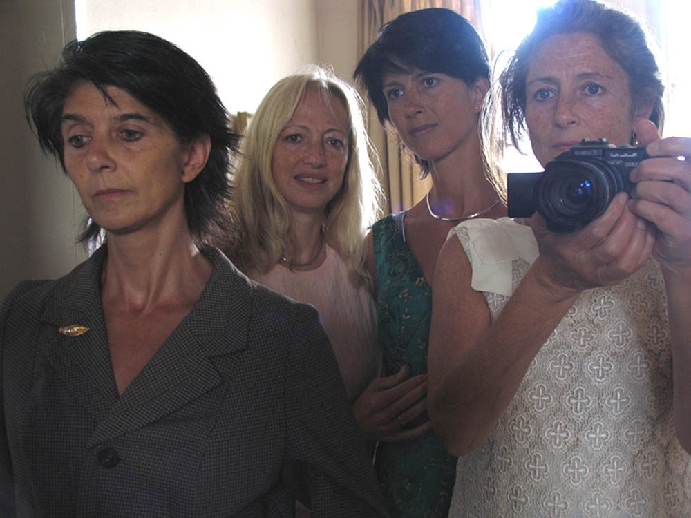 self portraits_14.self portrait with sisters in dresses